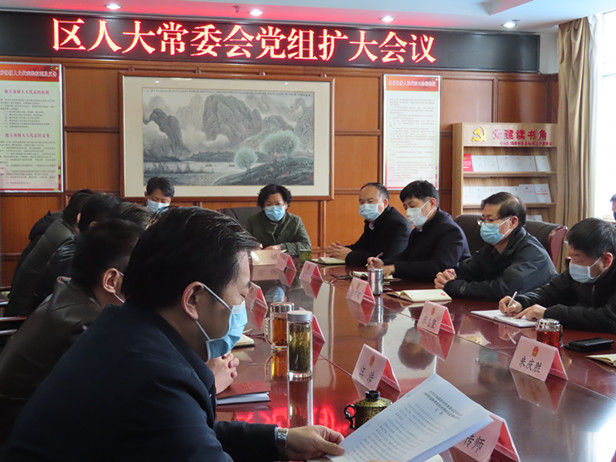 区人大常委会召开党组扩大会议